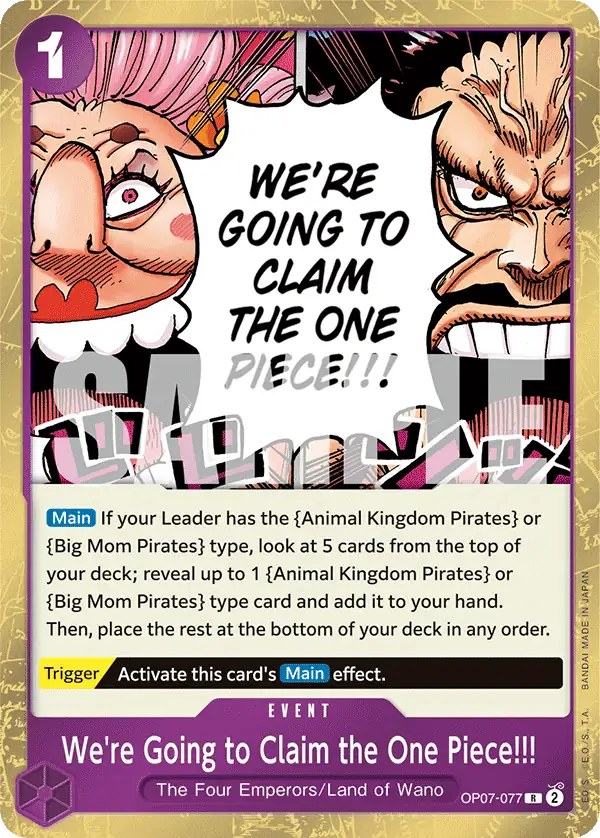 Karte We're Going to Claim the One Piece!!!