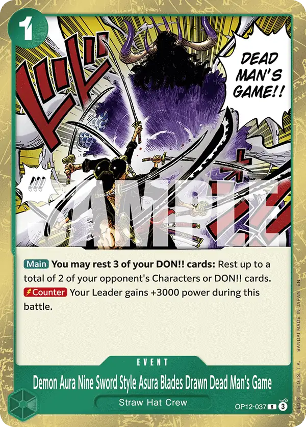 Carta Demon Aura Nine Sword Style Asura Blades Drawn Dead Man's Game