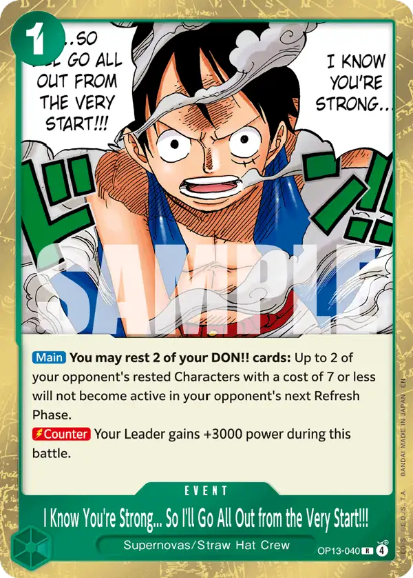 Carta I Know You're Strong... So I'll Go All Out from the Very Start!!!